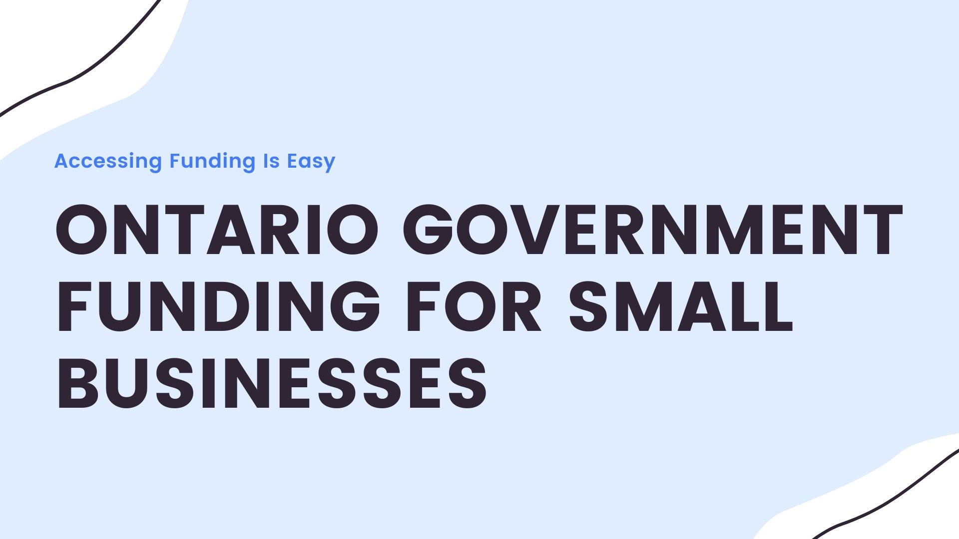 Ontario Small Business Funding