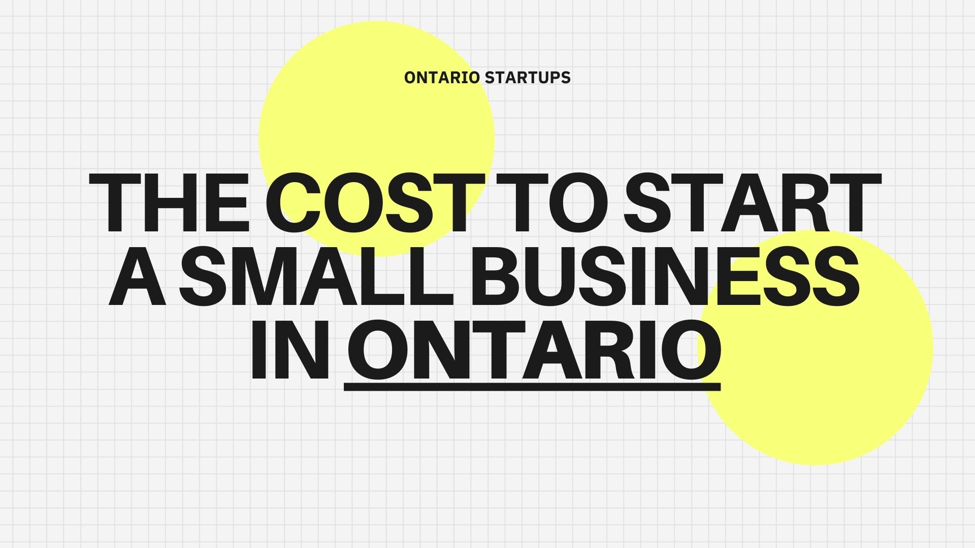 The cost to start a small business in Ontario